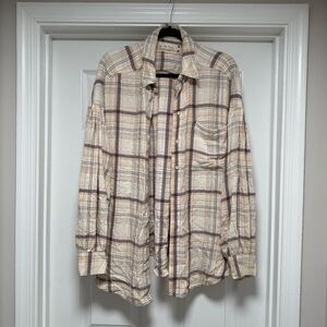 We The Free Plaid Shirt in Cream and Tan